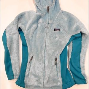 Patagonia Blue Fuzzy Zip-Up Jacket